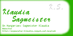 klaudia sagmeister business card